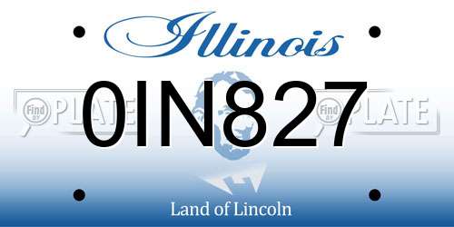 0IN827 Illinois License Plate