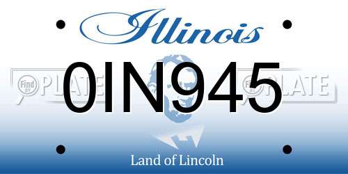 0IN945 Illinois License Plate