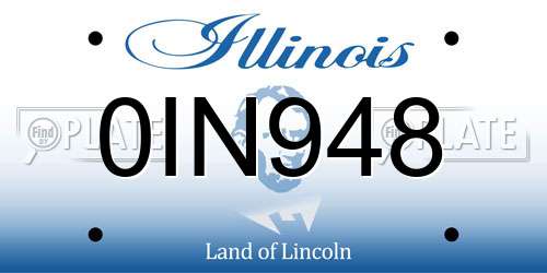 0IN948 Illinois License Plate