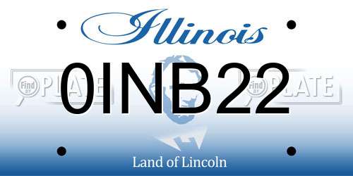 0INB22 Illinois License Plate