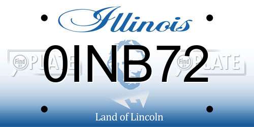 0INB72 Illinois License Plate