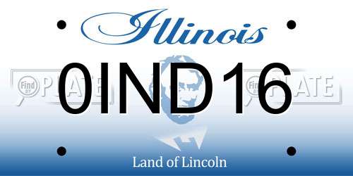 0IND16 Illinois License Plate