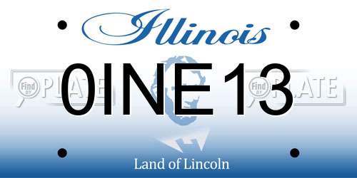 0INE13 Illinois License Plate