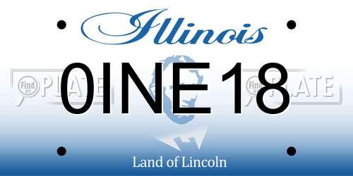 0INE18 Illinois License Plate