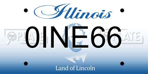 0INE66 Illinois License Plate