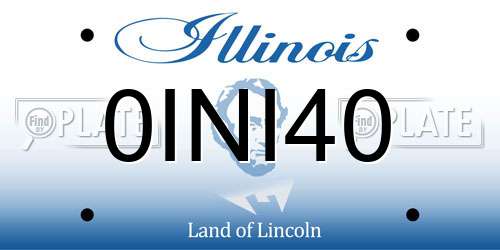 0INI40 Illinois License Plate