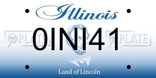 0INI41 Illinois License Plate