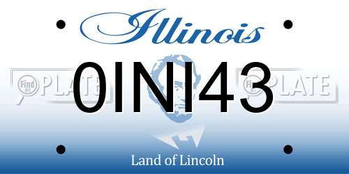 0INI43 Illinois License Plate