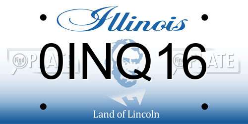 0INQ16 Illinois License Plate