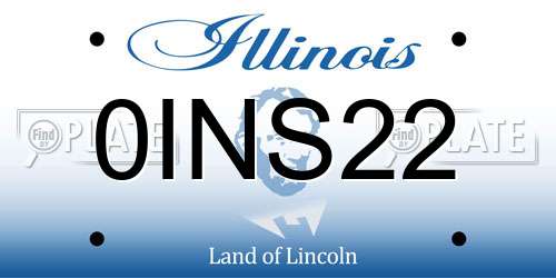 0INS22 Illinois License Plate