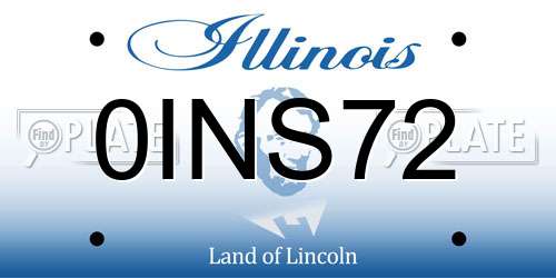 0INS72 Illinois License Plate