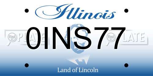 0INS77 Illinois License Plate