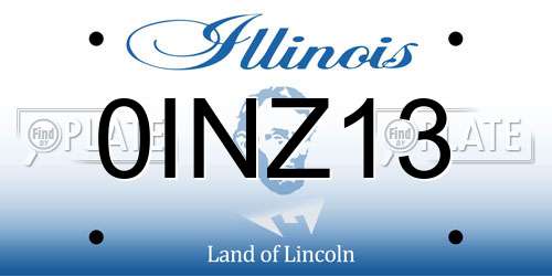 0INZ13 Illinois License Plate