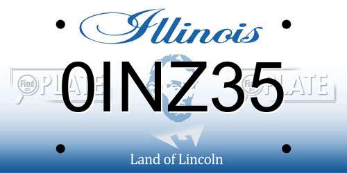 0INZ35 Illinois License Plate