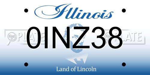 0INZ38 Illinois License Plate