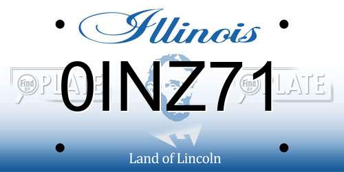 0INZ71 Illinois License Plate