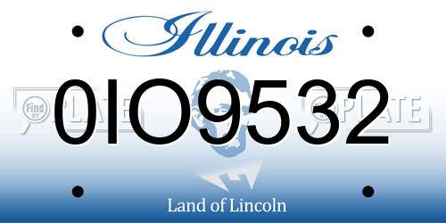 0IO9532 Illinois License Plate