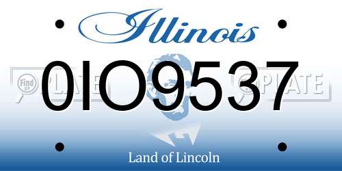 0IO9537 Illinois License Plate