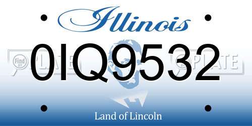 0IQ9532 Illinois License Plate