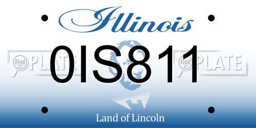 0IS811 Illinois License Plate