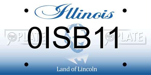0ISB11 Illinois License Plate