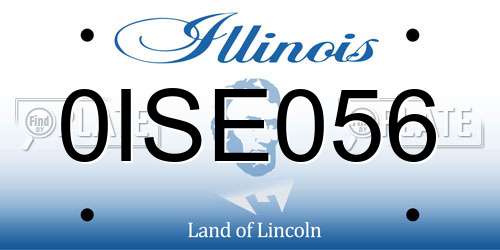 0ISE056 Illinois License Plate