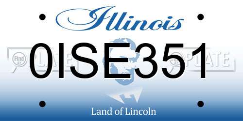 0ISE351 Illinois License Plate