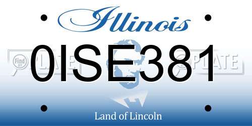 0ISE381 Illinois License Plate