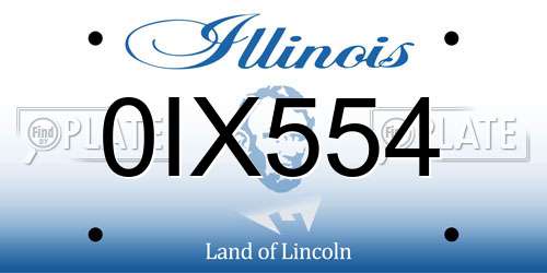 0IX554 Illinois License Plate