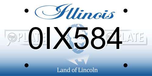 0IX584 Illinois License Plate