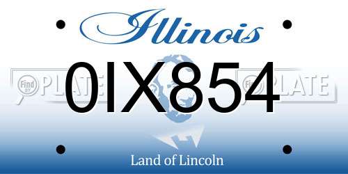 0IX854 Illinois License Plate