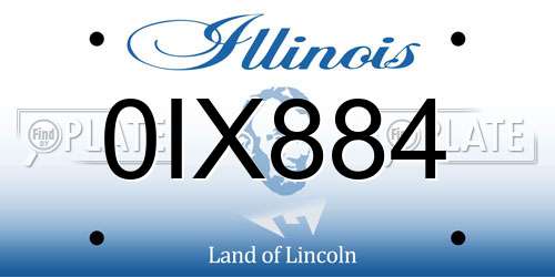 0IX884 Illinois License Plate