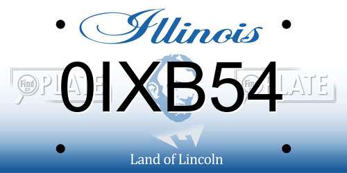 0IXB54 Illinois License Plate