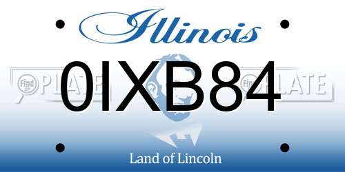 0IXB84 Illinois License Plate