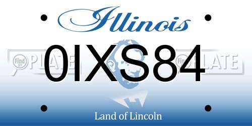 0IXS84 Illinois License Plate
