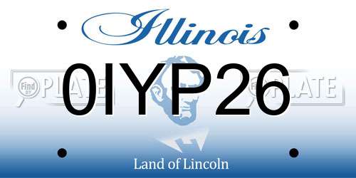 0IYP26 Illinois License Plate