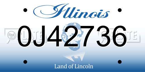 0J42736 Illinois License Plate