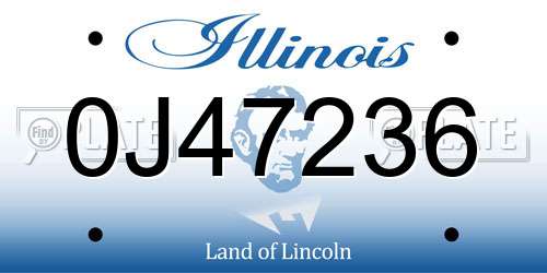 0J47236 Illinois License Plate