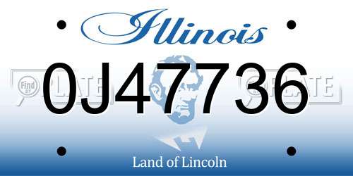 0J47736 Illinois License Plate