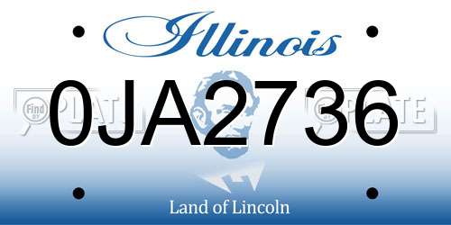 0JA2736 Illinois License Plate