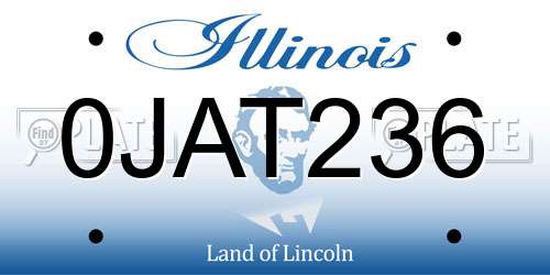0JAT236 Illinois License Plate