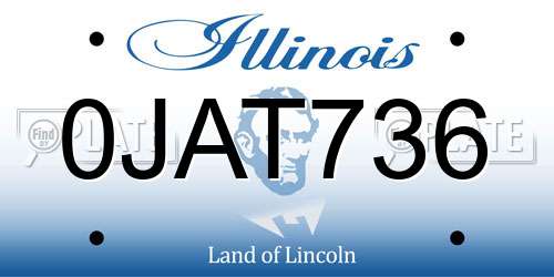 0JAT736 Illinois License Plate