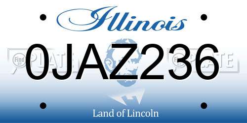 0JAZ236 Illinois License Plate