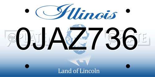 0JAZ736 Illinois License Plate