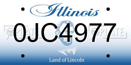 0JC4977 Illinois License Plate