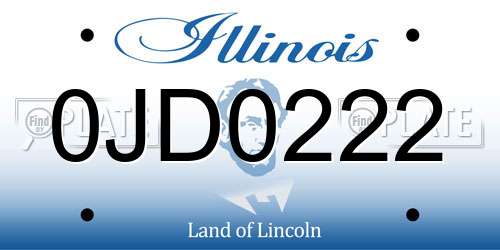 0JD0222 Illinois License Plate