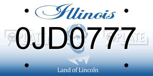 0JD0777 Illinois License Plate