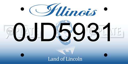 0JD5931 Illinois License Plate
