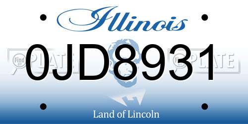 0JD8931 Illinois License Plate