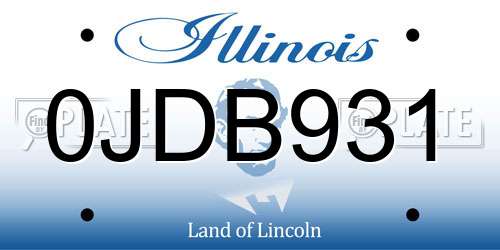 0JDB931 Illinois License Plate